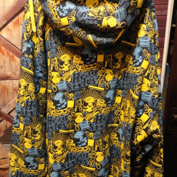 Johnny Blaze Barber Shop Hair styles Full zip Colorful Hoodie~Unique VTG - Picture 3 of 5